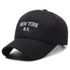 Spring Autumn Outdoor 100% Cotton Twill 6 Panel Adjustable Breathable Waterproof Metal Buckle NEW YORK NY Letter Curved Sporty