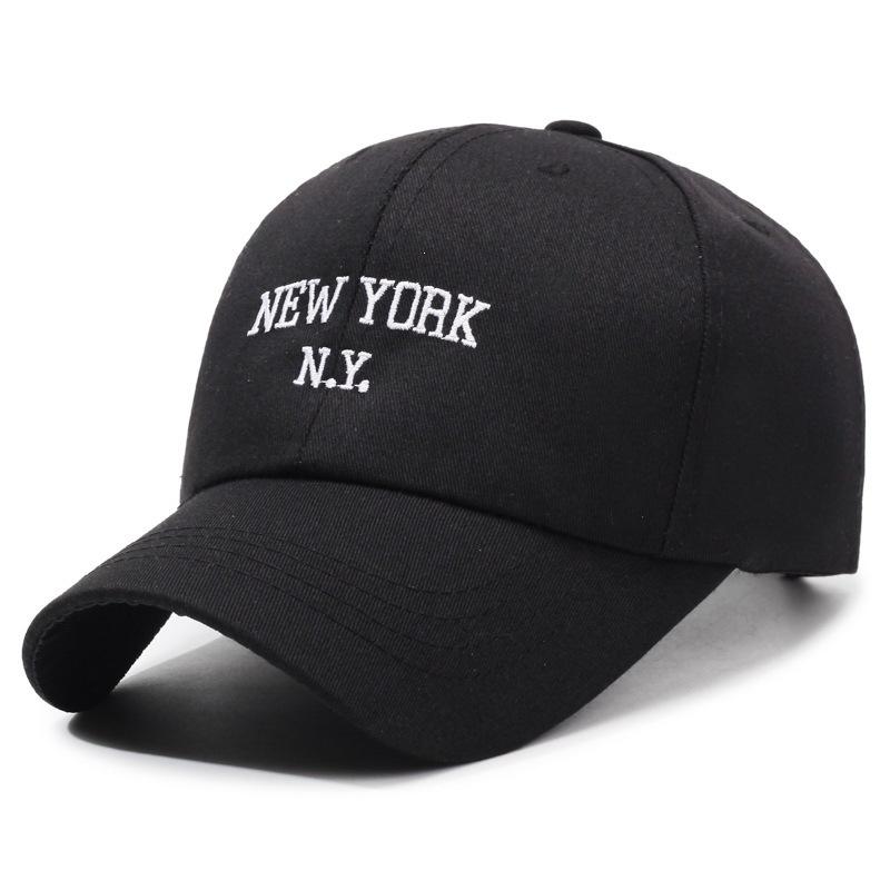 Spring Autumn Outdoor 100% Cotton Twill 6 Panel Adjustable Breathable Waterproof Metal Buckle NEW YORK NY Letter Curved Sporty