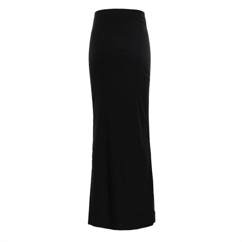 Nestkanina Maxi Solid Perfect for SKT033 Skirt, Beautiful, Long, Simple, Tight-Fit, Stylish, High-Waisted, Length, Feminine, Black, Leg-Lengthening,