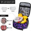 Lila und Blaue Schwebende Neonsterne Tragbare Lunchtasche Isolierte Lunchbox Wiederverwendbare Tragetaschen für Frauen Männer Arbeit Picknick Camping