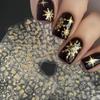 1 Blatt Gold 3D Weihnachten Nagelfolien-Aufkleber Funkelnde Schneeflocke Weihnachtsbaum Schneekugel Schneeflocken Nagel-Slider Nagelaufkleber