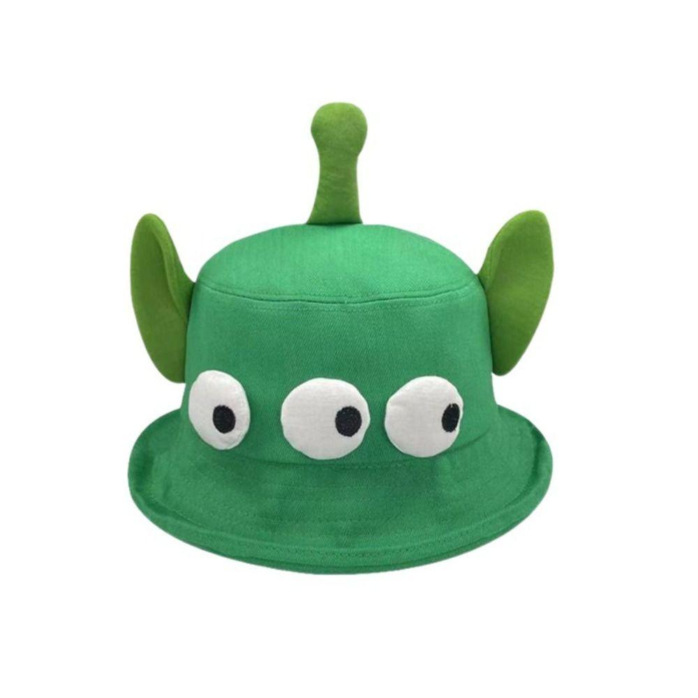 Lightweight Big Ear Fisherman Hat Foldable Cartoon Sun Hat Fashion Three Eyes Bucket Hats Travel