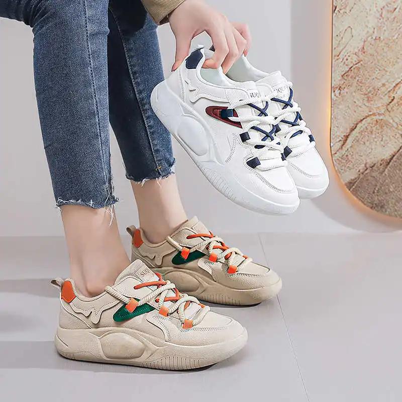 40 Autumn-spring Shose Brown Training Yellow Sneakers Women Women's Shoes Size 35 Sports Class High-end Traning New Year's