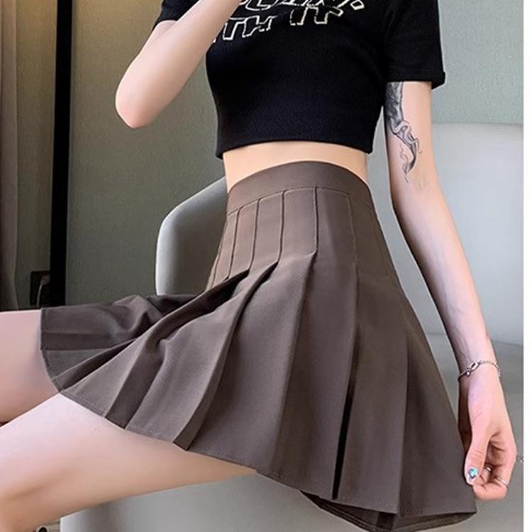 Women's Spring Summer Pleated Skirt Student Style High-Waisted Slimming JK A-Line Long Short Casual All-match Versatile Skirt
