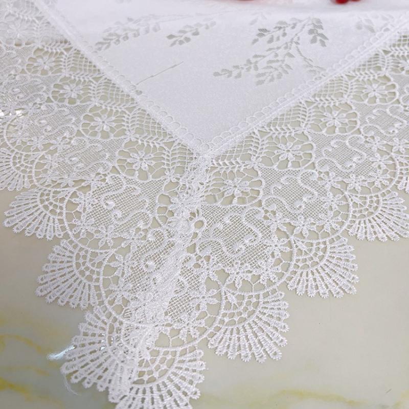 French Retro Hollow Lace Tablecloth White Circular Dining Table Cloth Princess Style Bedroom Dressing Tablecloths Photography Props Decorative Cloth