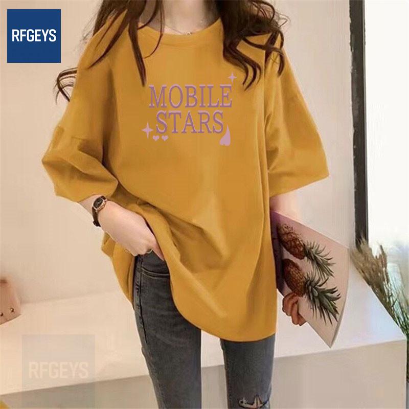 Plus Size Women's European Style Round Neck T-Shirt - Trendy, Loose, Slimming Short Sleeve Summer Top