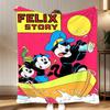 Classic Cartoon Felix the Cat Throw Soft Coral Fleece Blanket 310gsm Fluffy Warm Throw for Sofa Bed Couch Bedroom Decor