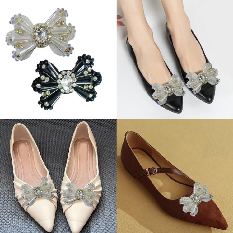 5 Pcs Bowknot Sewing Patches Rhinestones Bows Patches Decorative Patches Sewing Accessories