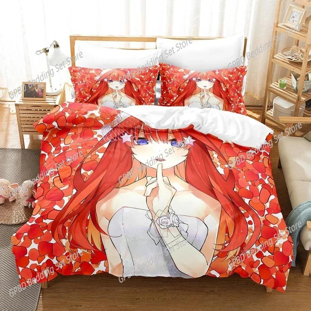 Anime Kawaii Mädchen The Quintessential Quintuplets 3D NEU Bettbezug Kissenbezug Bettwäsche Set Erwachsener Junge Mädchen Schlafzimmer Einzel Doppel