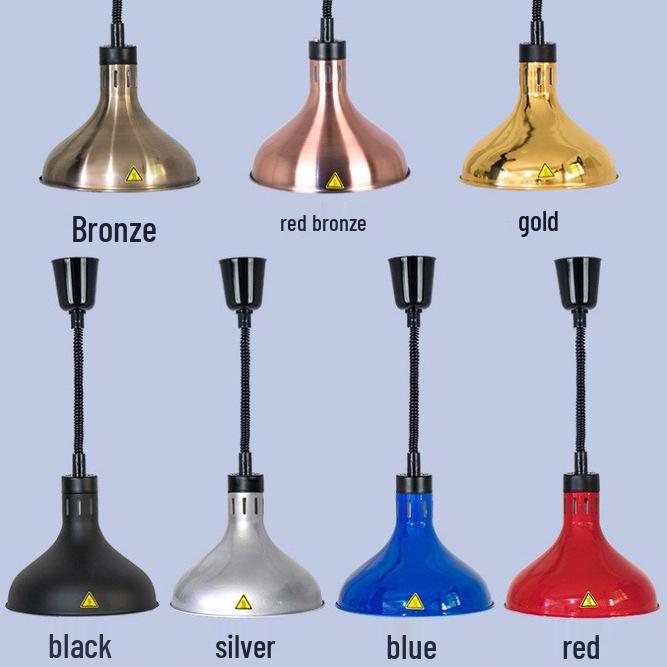 Adjustable Height Retractable Single Head Heat Lamp for Food Warming