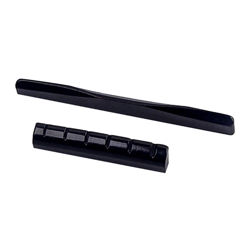 2pcs/Set Black Camel Bone Guitar Bridge Saddle and Nut for buy from
