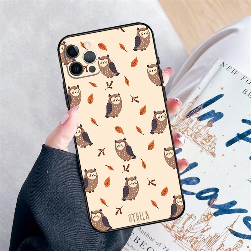 Owl Pattern Phone Case For iPhone 15 16 Pro Max 11 12 13 Mini 14 Pro Max XR 15 16 Plus 16e Cover Coque