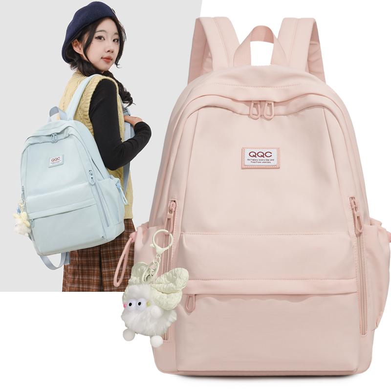 Women's Large Capacity Reduced-Burden Durable Backpack Junior High School Students Multi-Layer Multi-Pocket Schoolbag