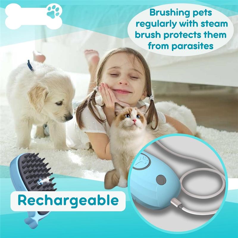 Cat Steam Brush - Self Cleaning Steamy Cat Brush For Massage, Steam Pet Brush For Removing Tangled And Loose Hair