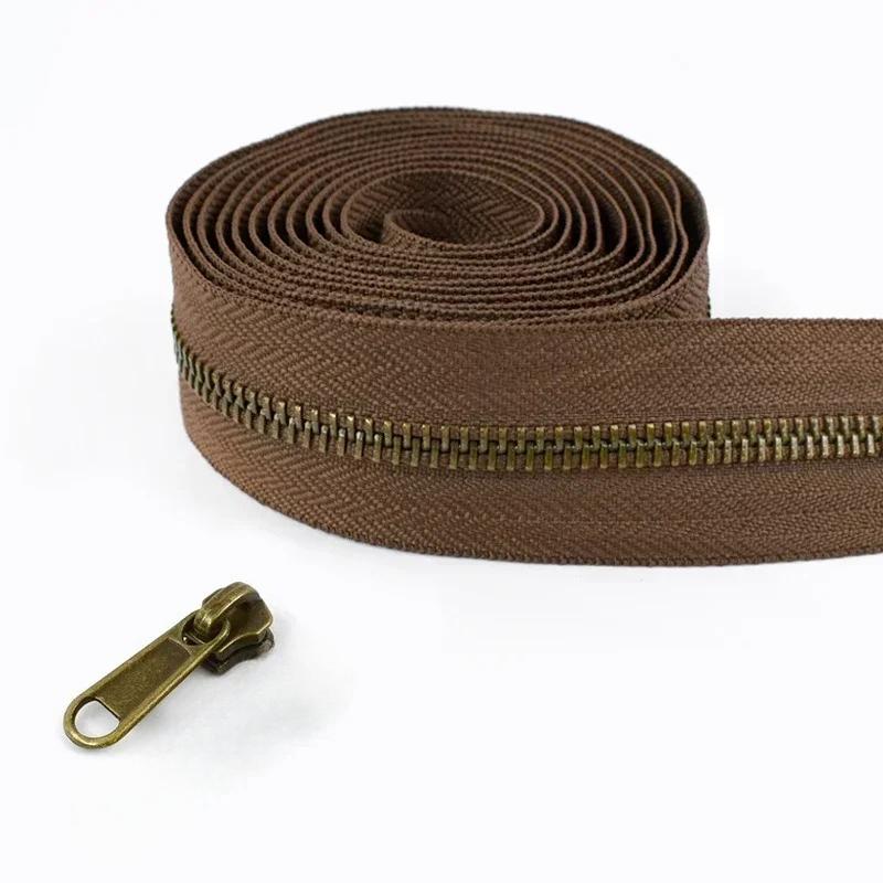 1/2/3/5M Meetee 5# Rollen-Metallreißverschlüsse mit Schiebern Tasche Schuhe Jacke Dekor Verschluss Reißverschluss nach Metern DIY Reparatur Nähzubehör