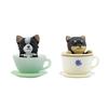 Simulation Teacup Cat and Dog Mini Animal Model Miniature Landscape Decoration Bonsai Decoration Gift Toy Cake Decoration Figure