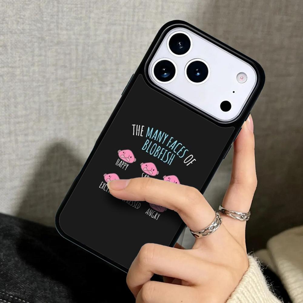 Capa Case for iPhone 17 Air 16 Pro Max 15 Plus 11 13 Mini 14 12 Back Phone Cover Cute Blobfish