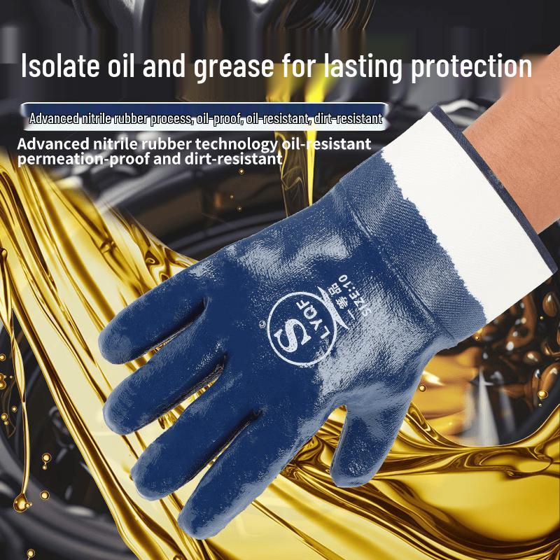HANDUNYOU Heavy-Duty Nitrile Rubber Work Gloves