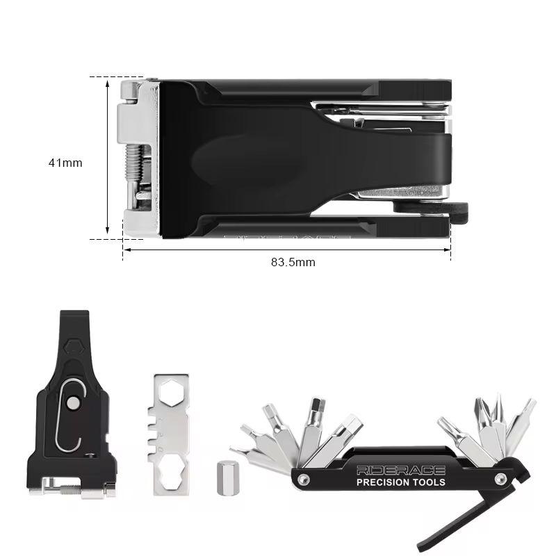 RIDERACE Bike Repair Tool 20 In 1 Portable Chain Splitter Cutter Hex Spoke Wrench Screwdriver Multitool For Bicycle Multi Tools