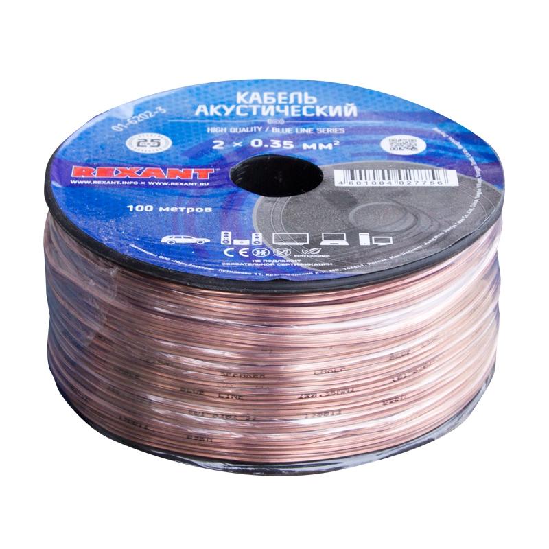 

Акустический кабель Rexant 2x0 35 мм2 Прозрачный Blueline Bay 100 M 01-6202-3