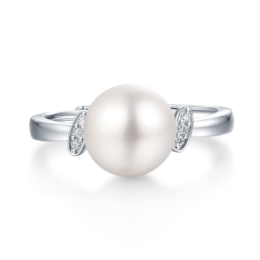 [JDE] Women's Pearl Ring, 8mm Genuine Pearl, 925 Sterling Silver, One Size Fits All, Elegant, Hypoallergenic, White Day Gift, Made in Japan