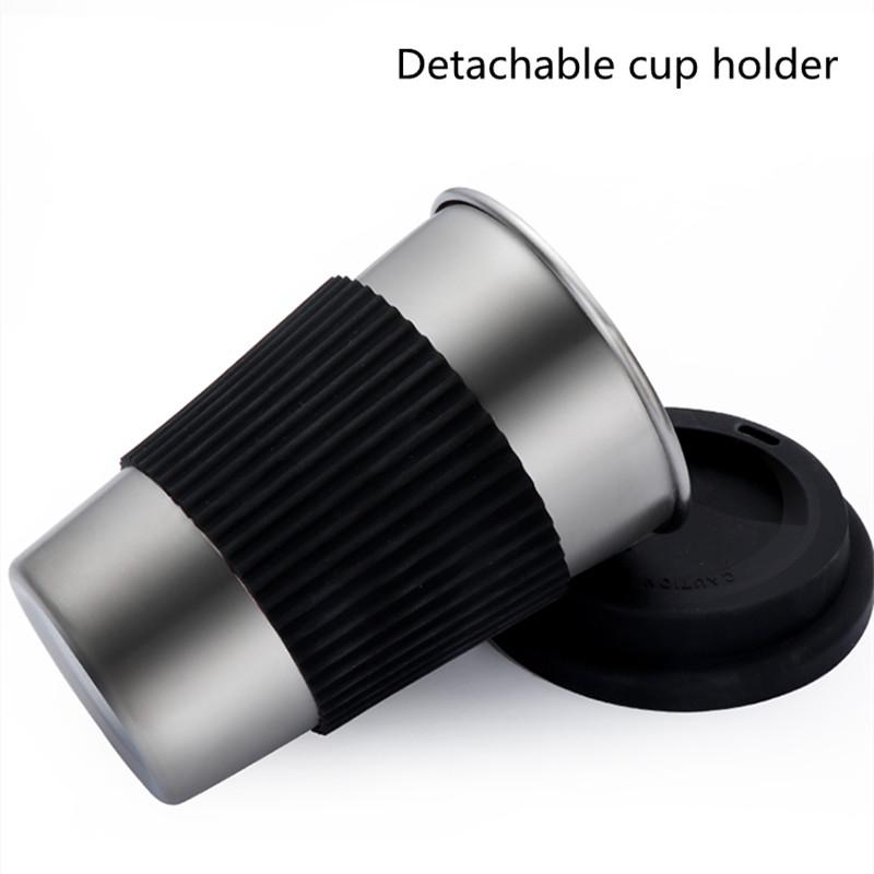 304 Edelstahl Thermoskanne für Tee, Kaffeetasse, Tragbarer Auto-Thermobecher, Reisebecher mit Deckel, Verbrühsicheres Trinkgeschirr, 430 ml