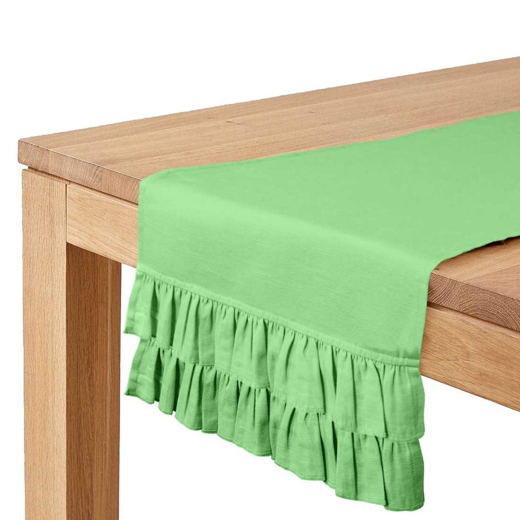 Vargottam Rosa Heimdeko Stilvolle Hochzeitsfeier Feiertags-Tischdeko Uni Doppelrüschen Tischläufer-14 x 108