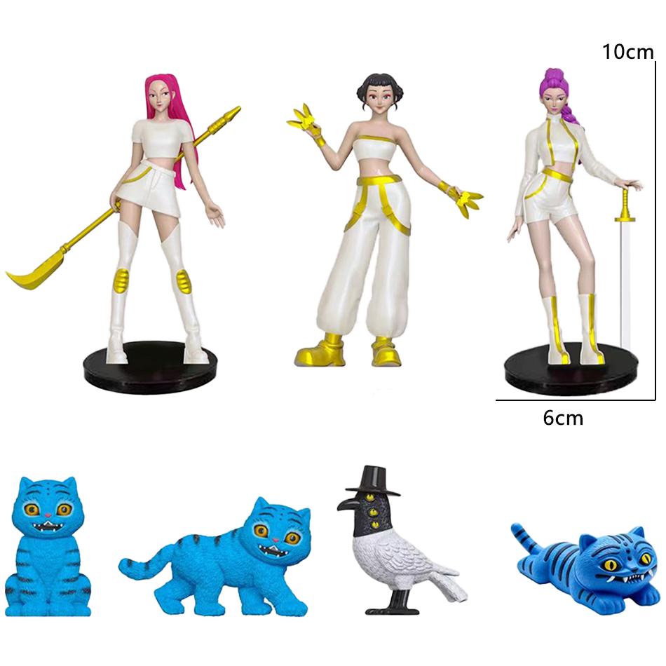 Kpop Dämonenjäger Anime Figur Spielzeug Niedliche PVC Bewegliche Gelenke Actionfigur Modell Puppen Kinder Geburtstagsdekoration Spielzeug Geschenke