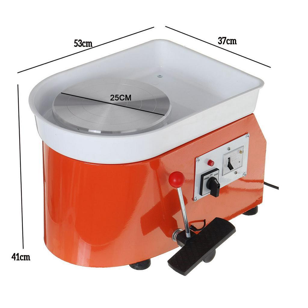 600W DIY Electric Pottery Wheel Ceramic Machine Foot Pedal Clay Pottery Forming Ceramic Works Art Work Mould Orange53 x 41 x 37 cm