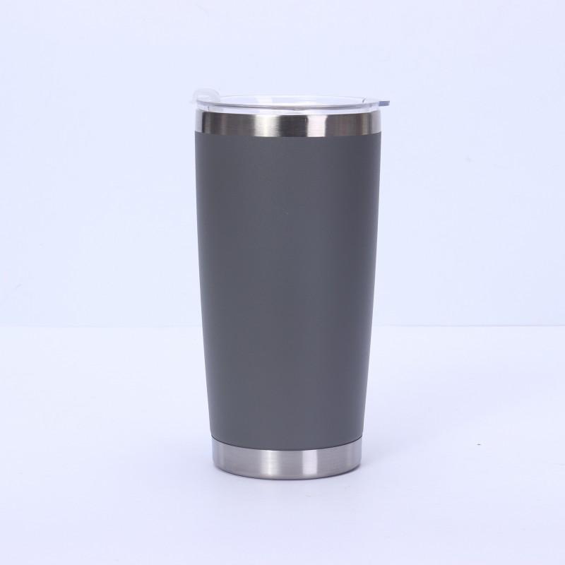 20oz Vacuum Insulated Stainless Steel Travel Mug Car Outdoor Use Leakproof Portable Thermos Cup With Plastic Lid