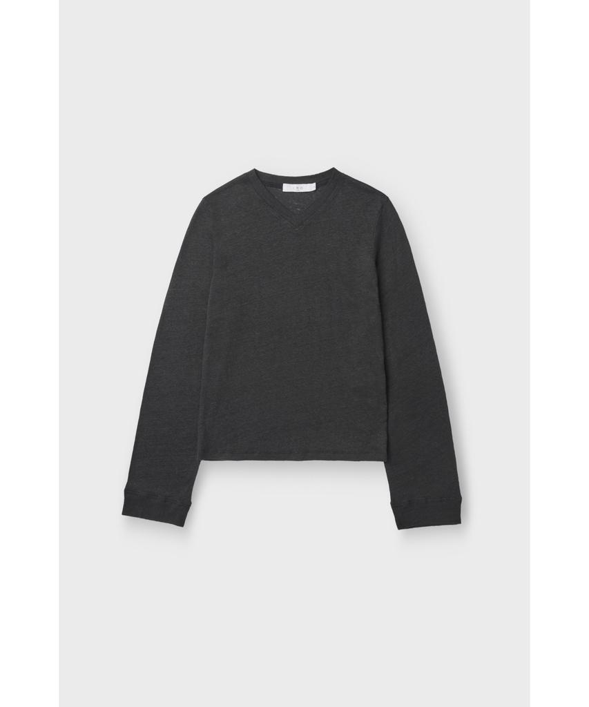 IROWOMEN Selhy Linen V-Neck Long Sleeve T-Shirt Iotas26102Bkx