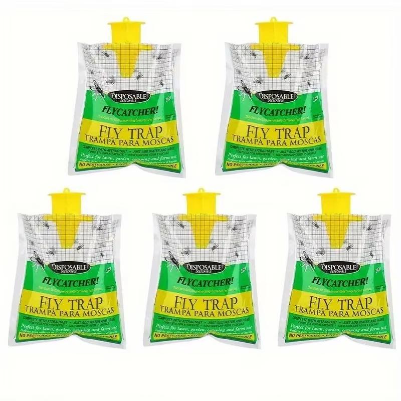 1 Pcs / 5Pcs Outdoor Hanging Fly Trap Bag With Bait Disposable Non-Toxic Insect Catcher For Garden Farm Use