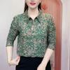 Autumn/Winter Long-Sleeve Print Shirt for Comfort & Style - Age-Reducing & Tummy-Covering for Middle-Aged/Elderly.