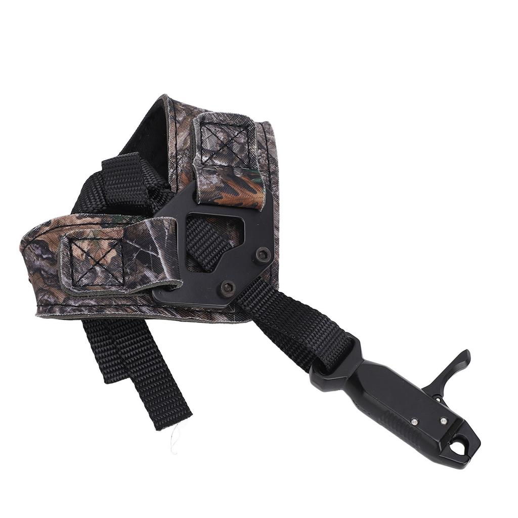 Archery Compound Bow Release Aid Adjustable Flexible Wrist Release Aid for Beginners Professionals Camouflage