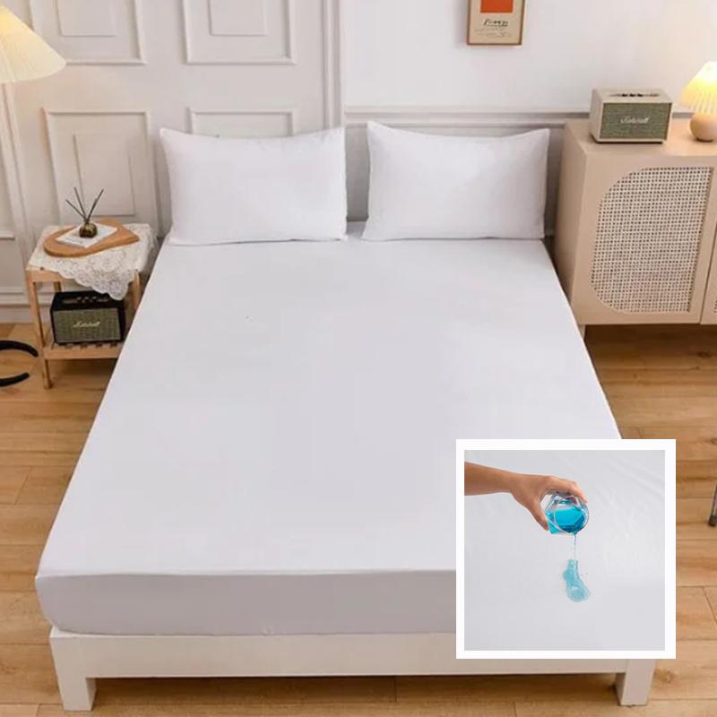 High Quality Waterproof Mattress Protector Solid Color Bed Sheet Deep Pocket Fitted Sheet Bedspread with Elastic Bands Sheets Sofa Cover