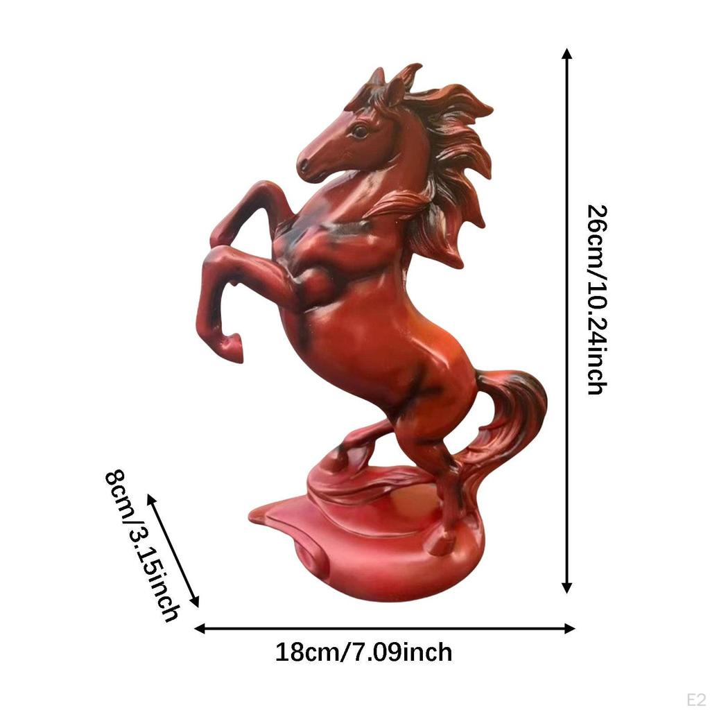 Häststaty Konstfigur Rustik Kinesisk Feng Shui Lyxig Djurskulptur Bordsdekoration för