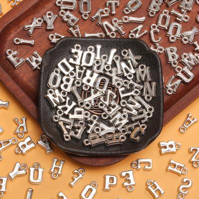 Jewelry Making Necklace Handwork A-Z Alphabet Handmade Accessories Fashion Keychain Pendants Letter 14-16mm*8-9mm DIY 20Pcs Acrylic