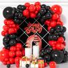 Girlandenbogen aus schwarzen und roten Luftballons – Set für Abschlussfeiern, Babypartys, Valentinstag, Hochzeitstage, Kindergeburtstage