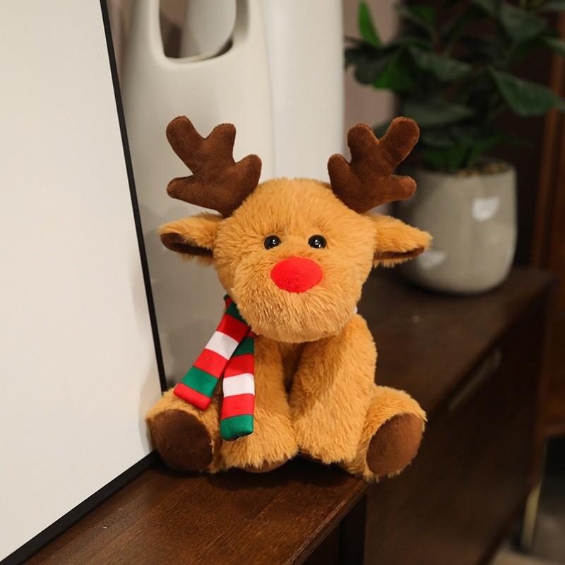 Plush Toy Christmas Polar Bear Penguin Doll Santa Claus Stuffed Animal Decor