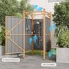 Secure Outdoor Shower Enclosure with Metal Panels, Hooks, and Shelves - Ideal for Pool and Beach Rinsing, Compact Design