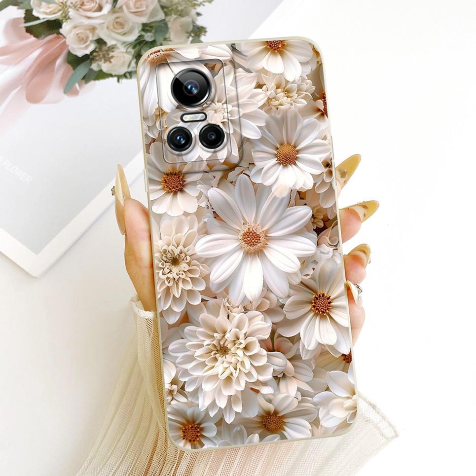 For Realme GT Neo3 Neo5 130W 250W Realme GT3 Phone Case Bow Pattern Flower Butterfly Girly Back Cover Silicone Soft Casing