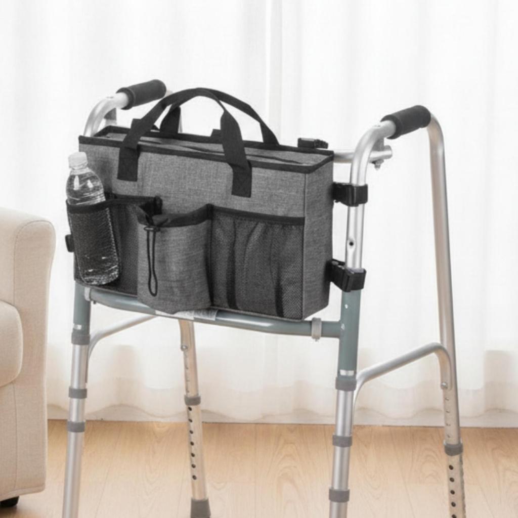 Rollator Storage Bag Adjustable Accessory Easy to Install for Errands