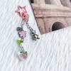 Handcrafted Pearls Beaded Keychain Cherry and Bowtie Charm Keyring Pendant Handmade Bag Decoration Women Accessory