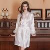 Braut Feder Satin Kimono Robe für Hochzeit & Brautjungfern