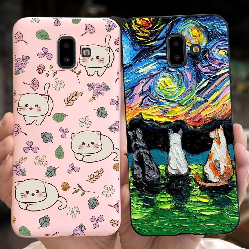 For Samsung Galaxy J6 Plus 2018 Case Samsung J6 (2018) J6+ J 6 J6Plus J610F J600G Cute Candy Color Soft Silicoe Phone Back Cover