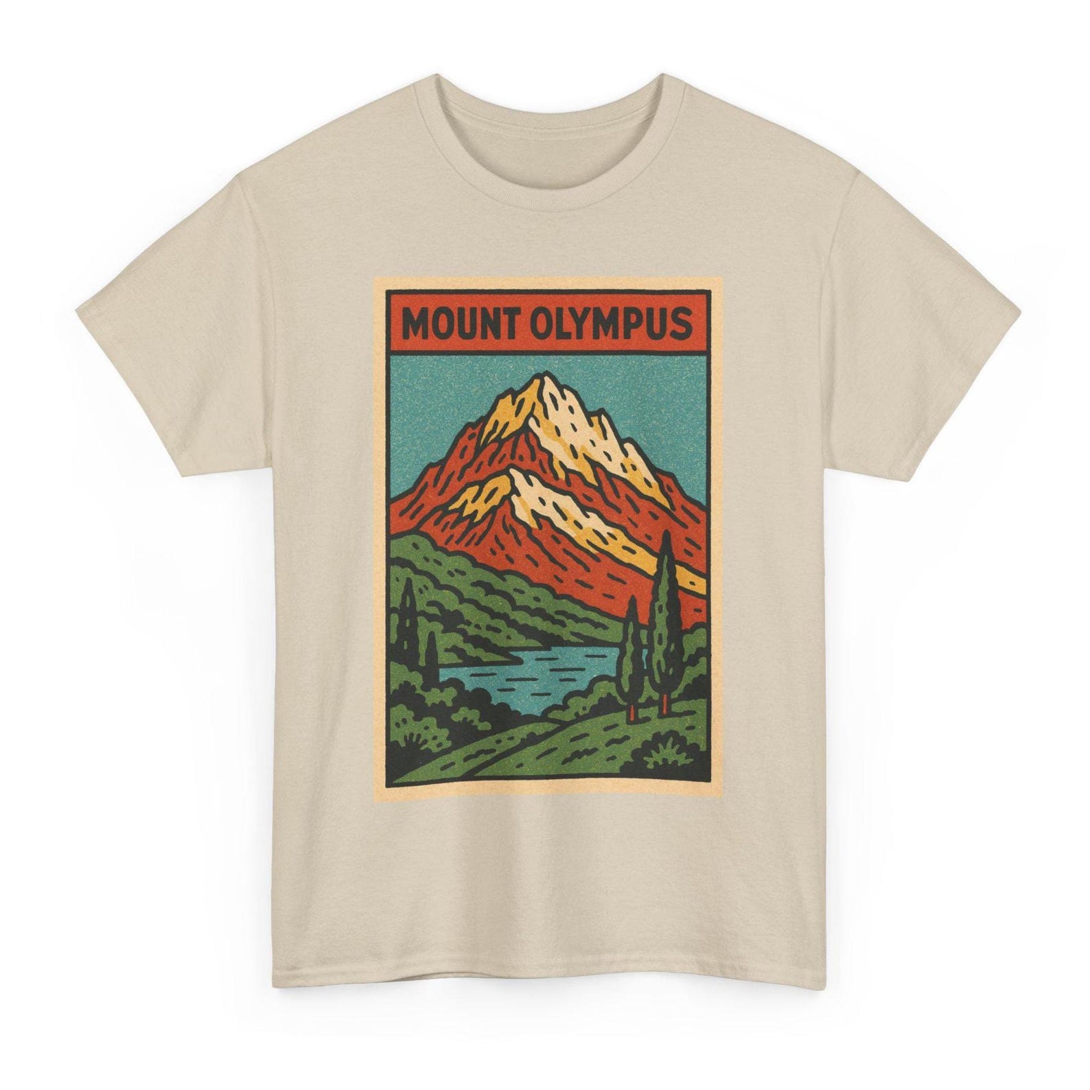 Mount Olympus T-Shirt: Retro Comic Greek Mythology Hiking Tee 2XL