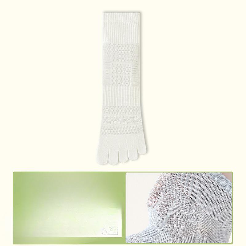 

Женские летние тонкие сетчатые дышащие спортивные носки до середины икры с пятью пальцами, антибактериальные, без косточек, с раздельным пальцем, летние носки до икры для девочек 1 pair