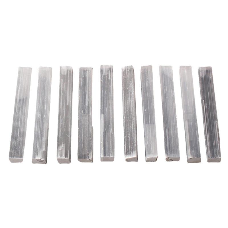 10pcs Natural Selenite Crystal Stick Chips Gypsum White Quartz Rough Minerals Specimen Point Healing Stone