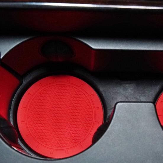Car Coasters Anti Slip PVC Cup Holder Insert Mats 2.76" Diameter Compact Cup Holders Universal Car Interior Vehicle Accessories