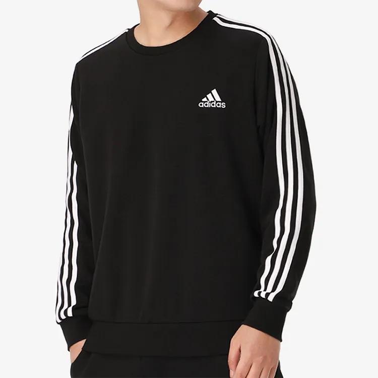 Adidas Originals Loose Fit Striped Long Sleeve Sweatshirt And Pants Set Women Sets Black GK9078JV9943